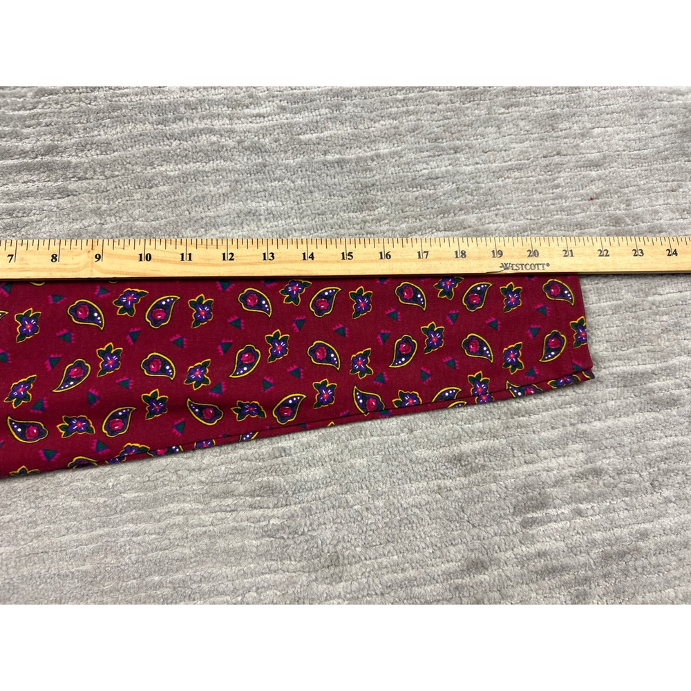 Youngland Turtleneck Women M Burgundy Paisley Floral Vintage 90s Long Sleeve Top - Picture 10 of 14
